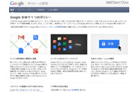Googleがプライバシーポリシーと利用規約を更新、ユーザー情報を一元化 画像
