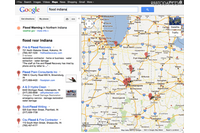 Googleマップが地震や気象のアラート表示 画像