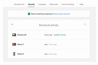 過去にGoogleアカウント上でアクティブだったデバイスや利用日時・場所が確認可能に(グーグル) 画像