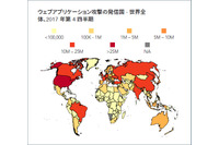 DDoS攻撃は横ばい、Webアプリケーション攻撃は微減も総数はともに膨大(アカマイ) 画像