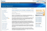 2012年の戦略的テクノロジートップ10（ガートナー） 画像