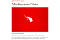 世界規模の障害発生 ～ CrowdStrike CEO ジョージ・カーツ 公式コメント 画像