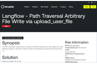 Langflow の files API における任意のファイルが作成可能となるパストラバーサルの脆弱性（Scan Tech Report） 画像