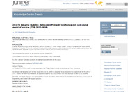 Juniper Networksの「ScreenOS」にDoSの脆弱性（JVN） 画像