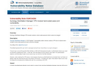 「Synology DiskStation Manager」に不正アクセスを実行される脆弱性（JVN） 画像