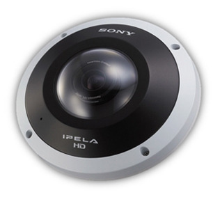 360度全方位ネットワークカメラ「SNC-HM662」。フードディフェンスなどでの用途での活躍が想定される