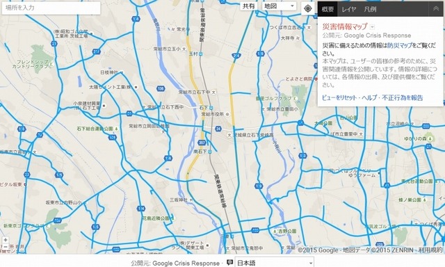 茨城県常総市近辺のマップ状況