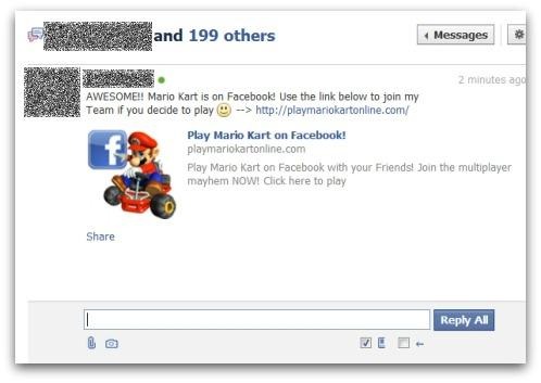 フェイスブックで『マリオカート』が遊べると騙るスパムにご注意   