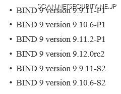 脆弱性を解消した「ISC BIND 9」のバージョン