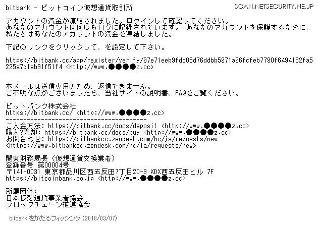 確認されたフィッシングメール