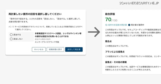 クラウドサービス利用企業側の画面イメージ