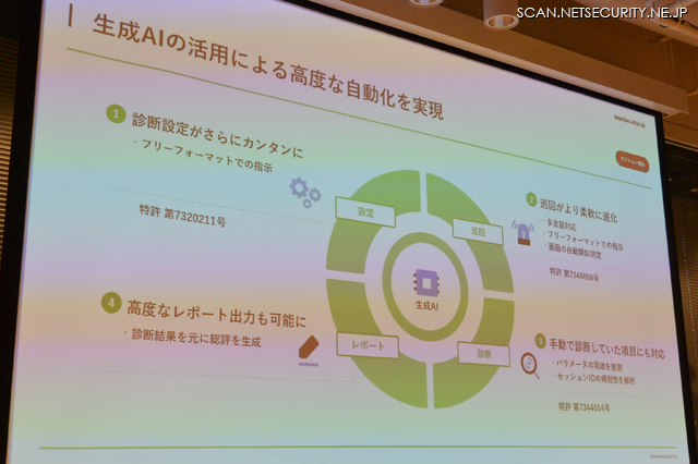 脆弱性診断の設定・巡回・スキャンの全3工程で生成AIを活用し3件の特許を取得しているAeyeScan