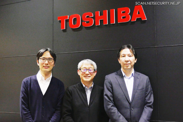 株式会社東芝 木村 浩二 氏（左）、鬼頭 利之 氏（中央）、中溝 孝則 氏（右）