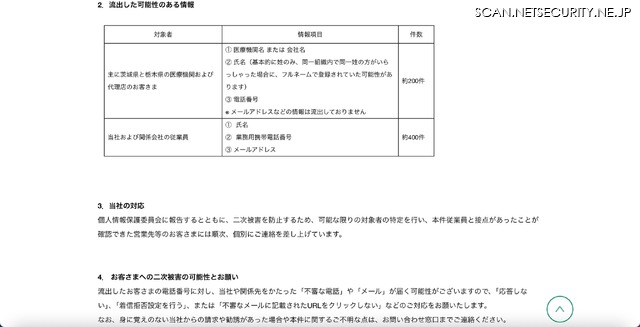 リリース（流出した可能性のある情報）