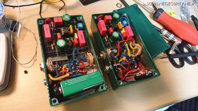 佐藤 氏による自作のエフェクター