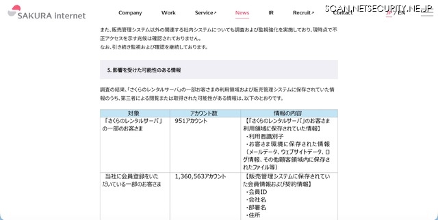 リリース（影響を受けた可能性のある情報1）