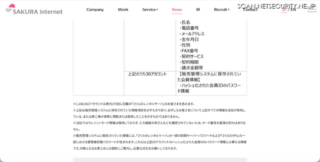 リリース（影響を受けた可能性のある情報2）
