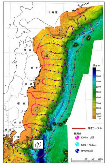 日本海溝海底地震津波観測網の整備計画
