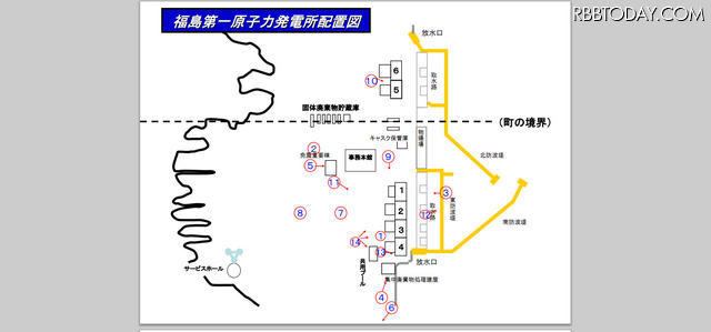 福島第一原子力発電所 配置図