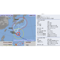 大型で非常に強い勢力の台風18号、5日頃九州南部に上陸の見込み(気象庁) 画像