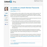 650万件ものパスワードが漏洩、ユーザーはパスワードリセットを(米LinkedIn) 画像