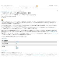 問題が発生したセキュリティ更新プログラム「MS13-036」を再提供（日本マイクロソフト） 画像