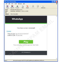 「WhatsApp」の通知を装うスパムメールを確認、標的はモバイル端末（トレンドマイクロ） 画像