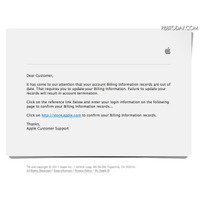 Appleのサポートをかたるフィッシングメール（The Mac Security Blog） 画像