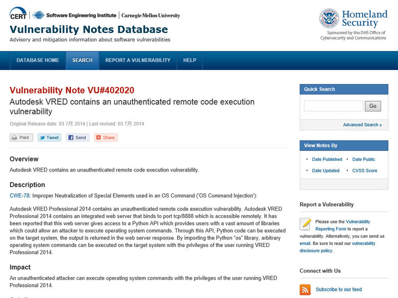 CERT/CCによる脆弱性情報