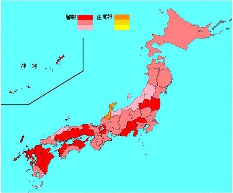 インフルエンザ流行レベルマップ