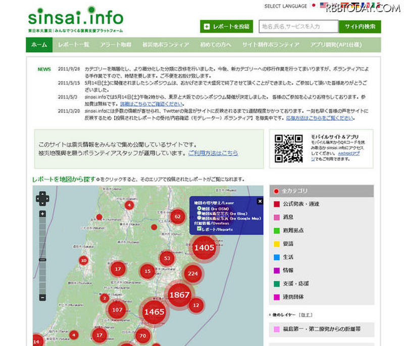 sinsai.info 東日本大震災 みんなでつくる復興支援プラットフォーム