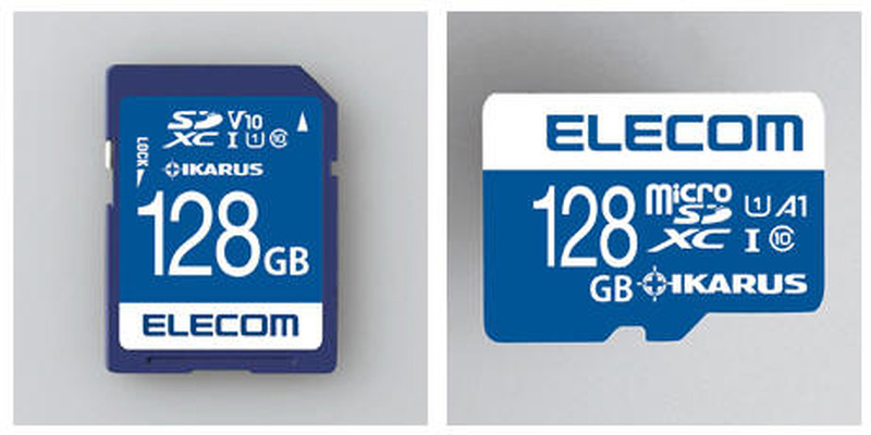 MF-FSxxxGU11IKAシリーズ（SDメモリカード）：左と、MF-MSxxxGU11IKAシリーズ（microSDメモリカード）：右