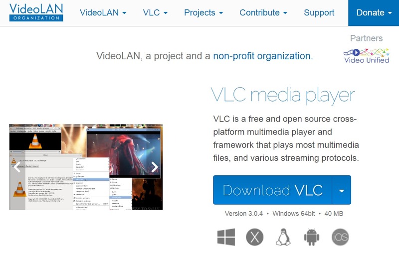 The VideoLAN project 公式サイト