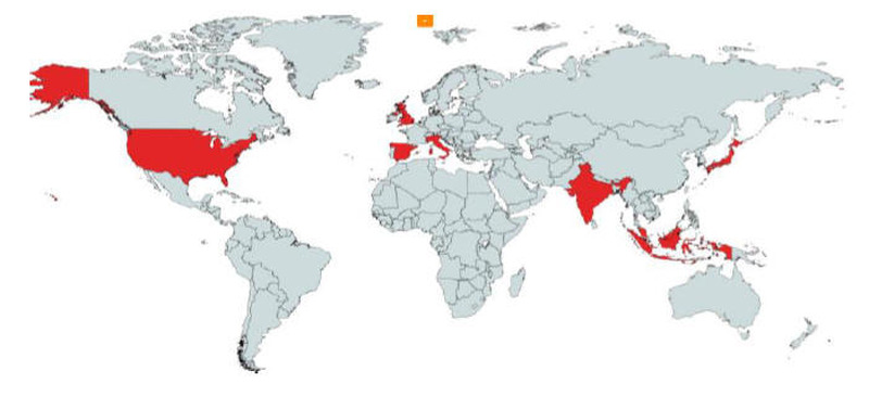 標的とされる可能性がある国: 米国、英国、日本、東南アジア諸国など