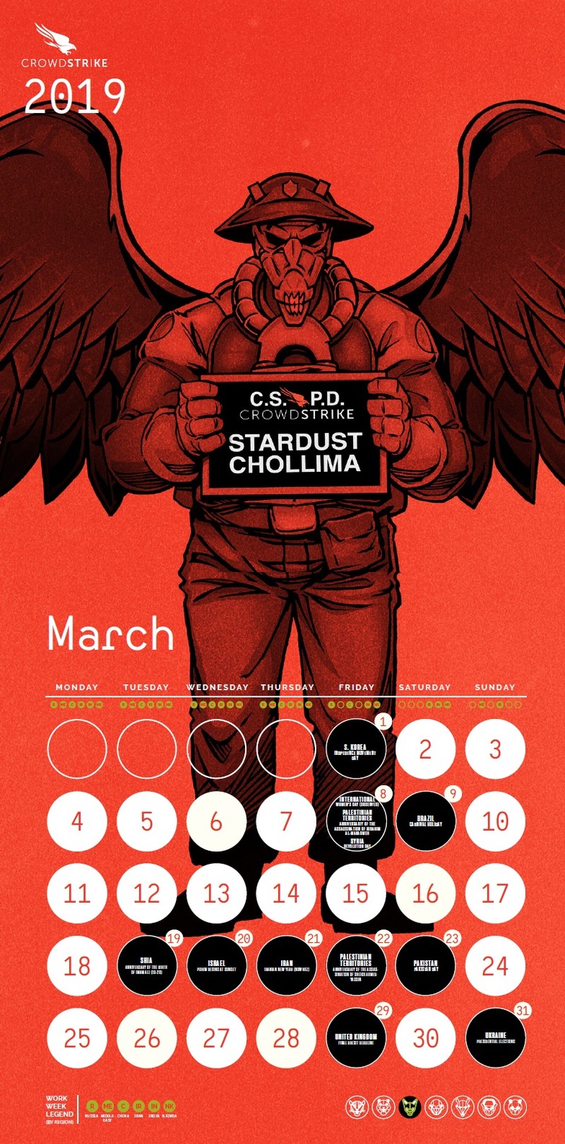 CrowdStrike 2019 Adversary Calender 3 月のページ
