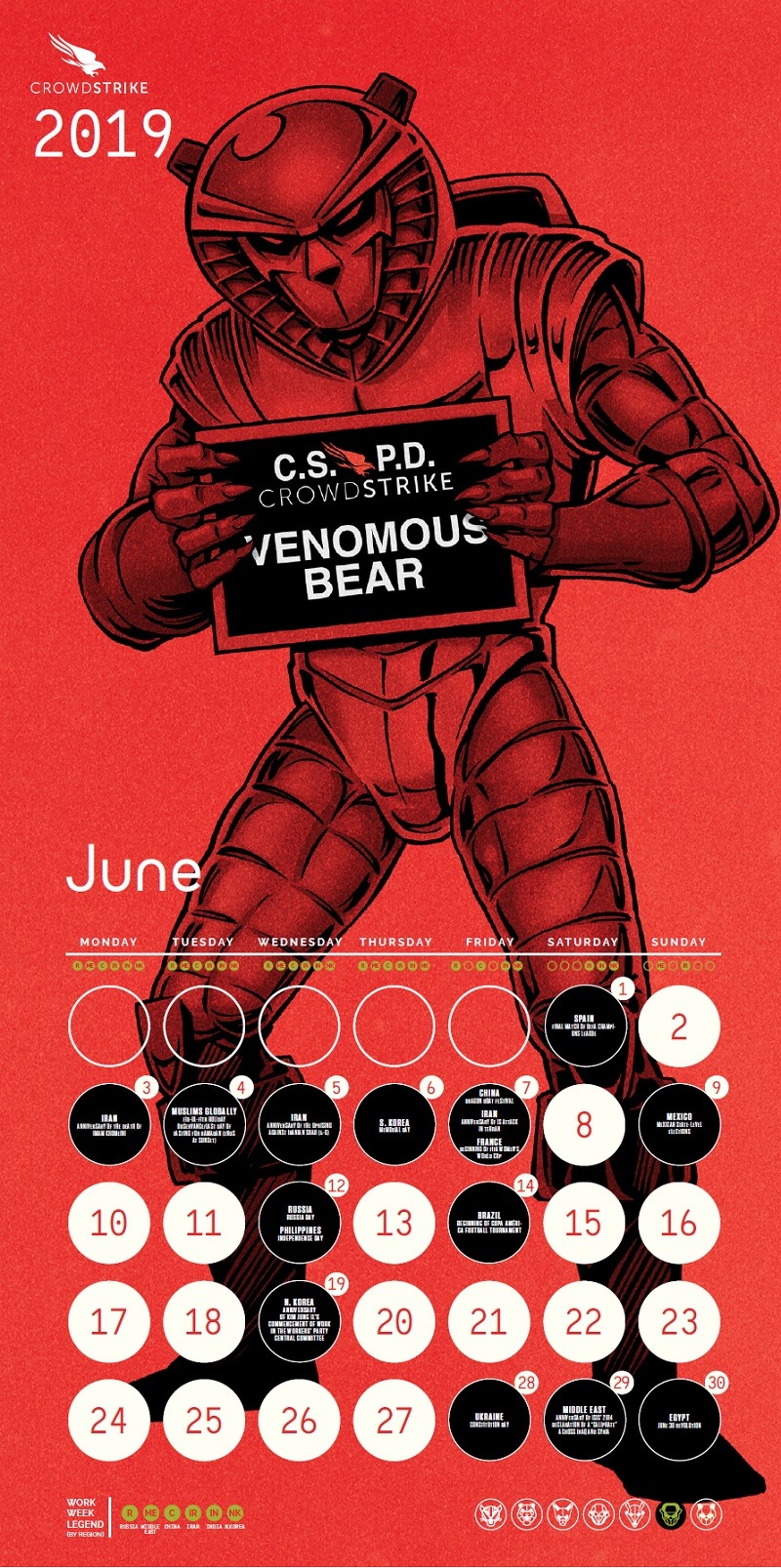 CrowdStrike Adversary Calender 2019 年 6 月