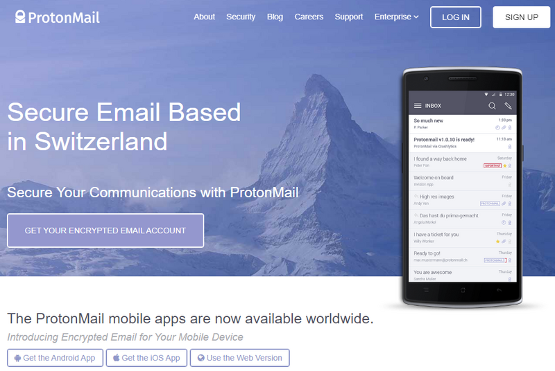 ProtonMail （ https://protonmail.com/ ）