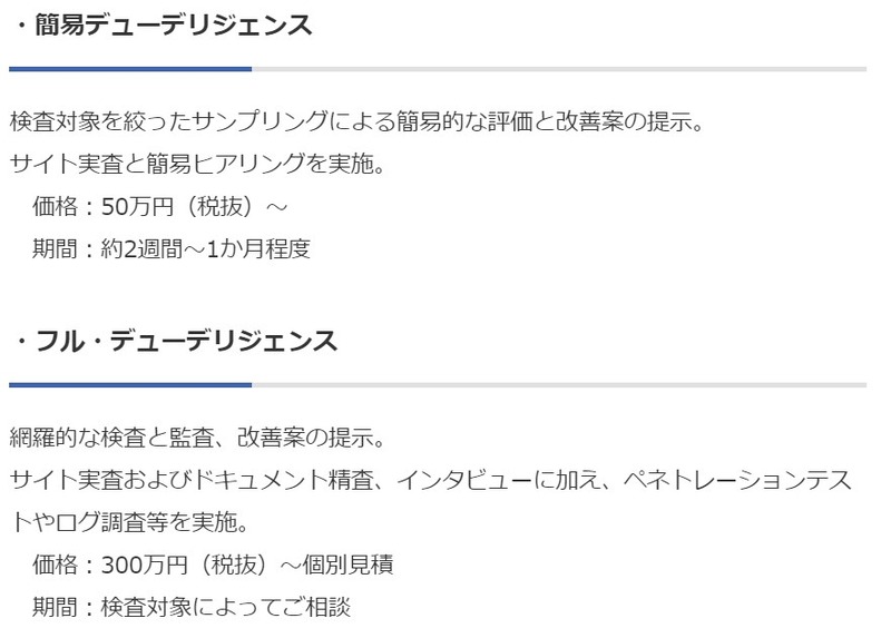 「サイバー・デューデリジェンスサービス」概要