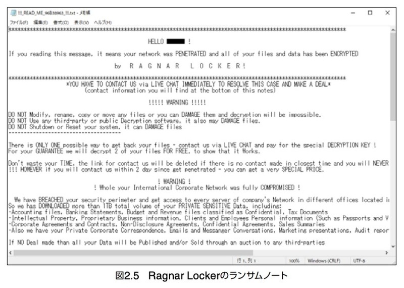 Ragnar Lockerのランサムノート