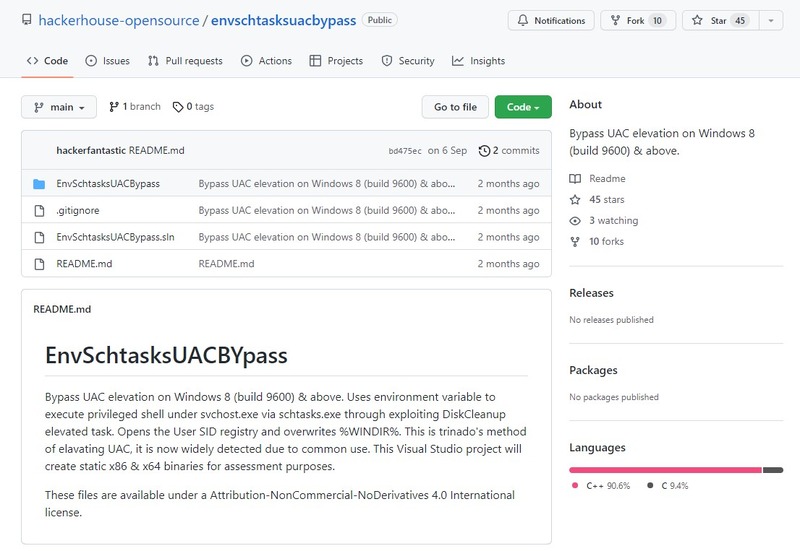 https://github.com/hackerhouse-opensource/envschtasksuacbypass