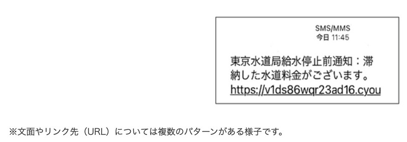 寄せられた不審なショートメッセージ