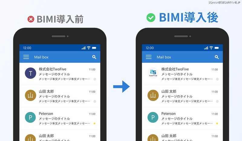 正式なメールであればロゴ画像を表示。正当性、視認性、所有証明の3つの役割を担う。