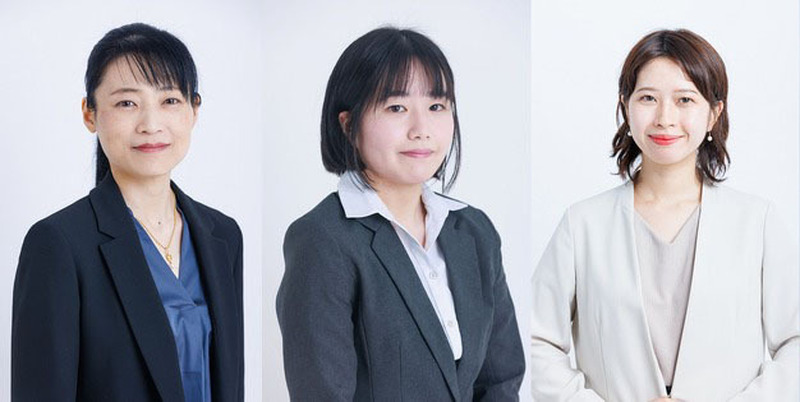 （写真左から）株式会社ソリトンシステムズ ITセキュリティ事業部 エバンジェリスト 荒木 粧子 氏、ITセキュリティ事業部 プロダクトマーケティング部 小川 あさぎ 氏、IT セキュリティ事業部 プロダクトマーケティング部 松田 真結 氏