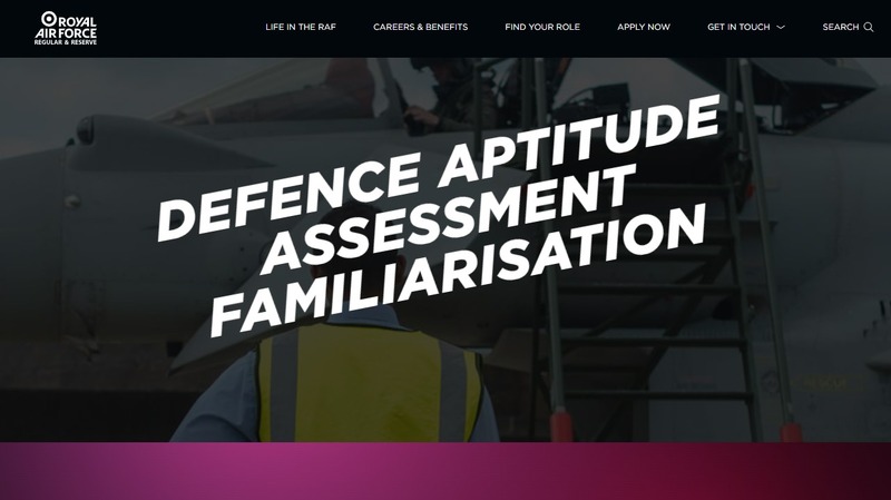 英国空軍模擬試験（https://recruitment.raf.mod.uk/how-to-apply/daa）