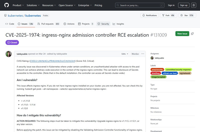https://github.com/kubernetes/kubernetes/issues/131009