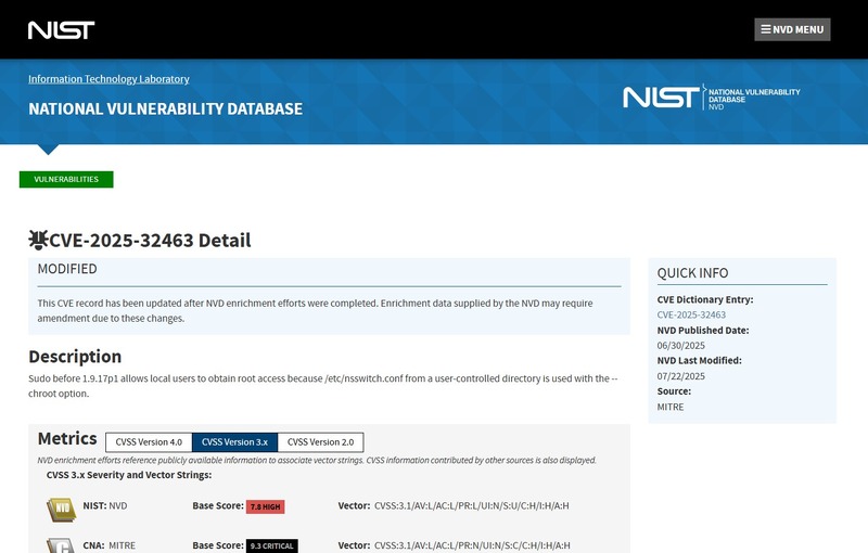 https://nvd.nist.gov/vuln/detail/CVE-2025-32463