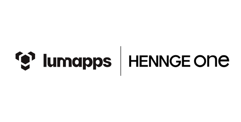 「HENNGE One」と「LumApps」のロゴ