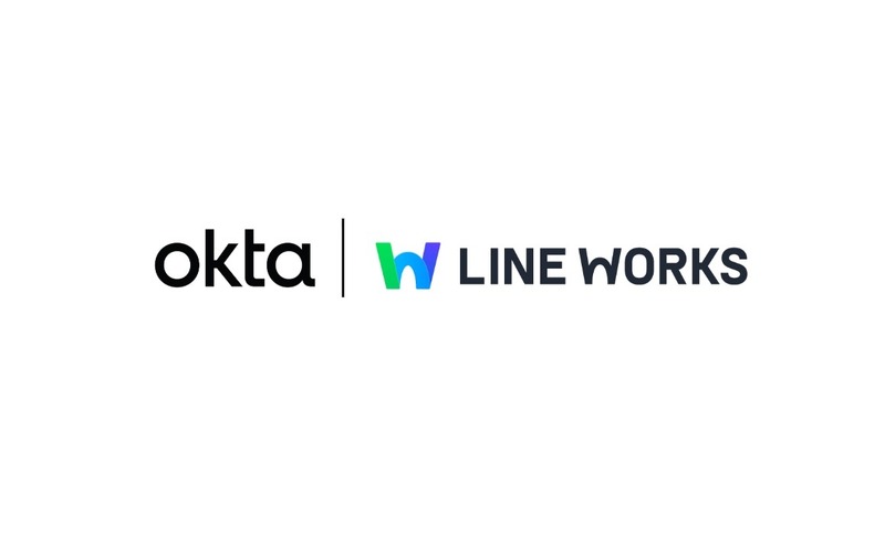 「Okta」と「LINE WORKS」のロゴ