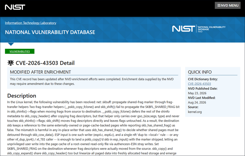 https://nvd.nist.gov/vuln/detail/cve-2026-43503