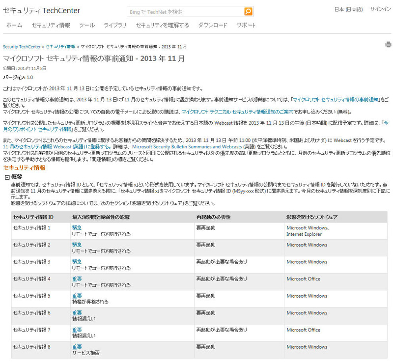マイクロソフトによる発表